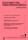 Zeitschrift f�r Versicherungswesen